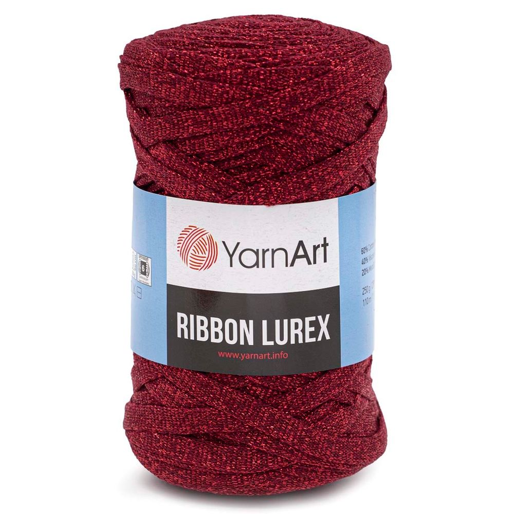 Пряжа YarnArt (ЯрнАрт) Ribbon Lurex / уп.4 мот. по 250 г, 110м, 739 красный