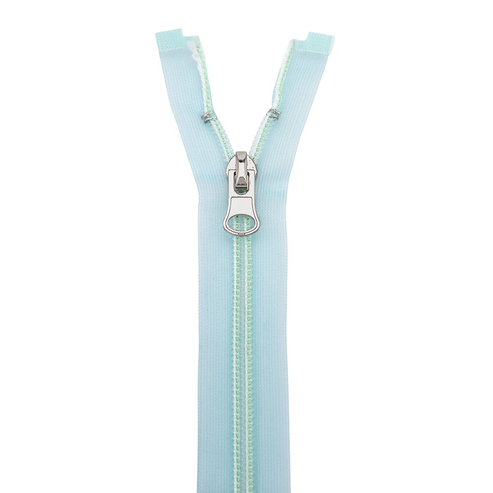 Молния спираль (витая) Т5 (5 мм) 1 зам., разъем., 60 см, прозрачная, металл. слайд., 5 шт