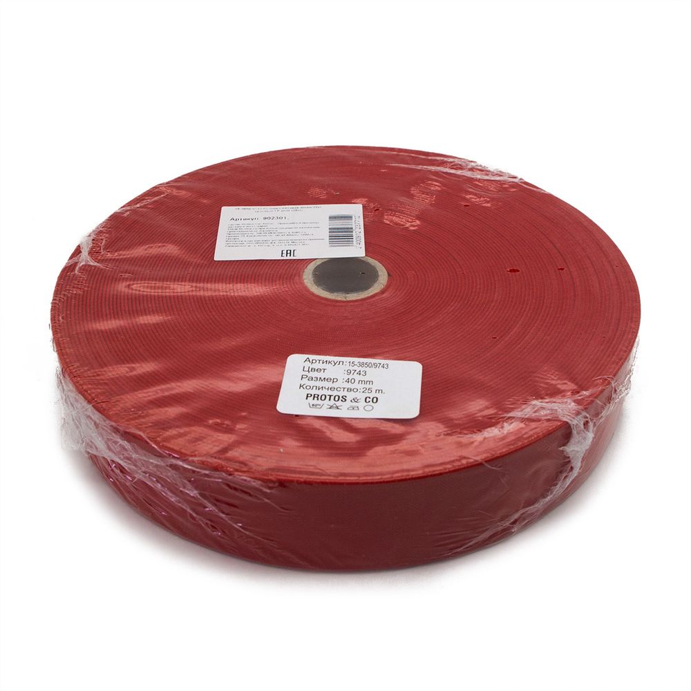 Резинка вязаная 40.0 мм / 25 метров, красный