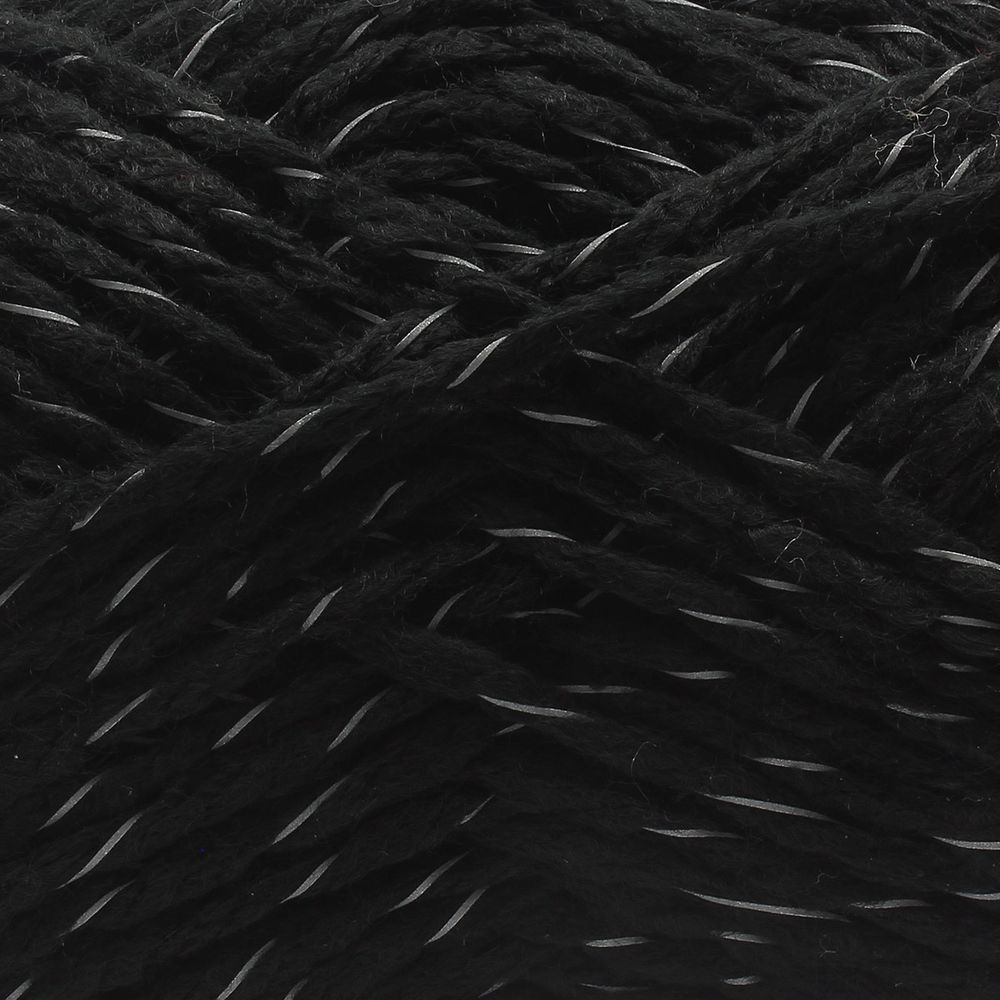 Пряжа Astra Premium (Астра Премиум) Светлячок светоотражающая (Reflective) / уп.2 мот. по 100 г, 90м, 999 черный