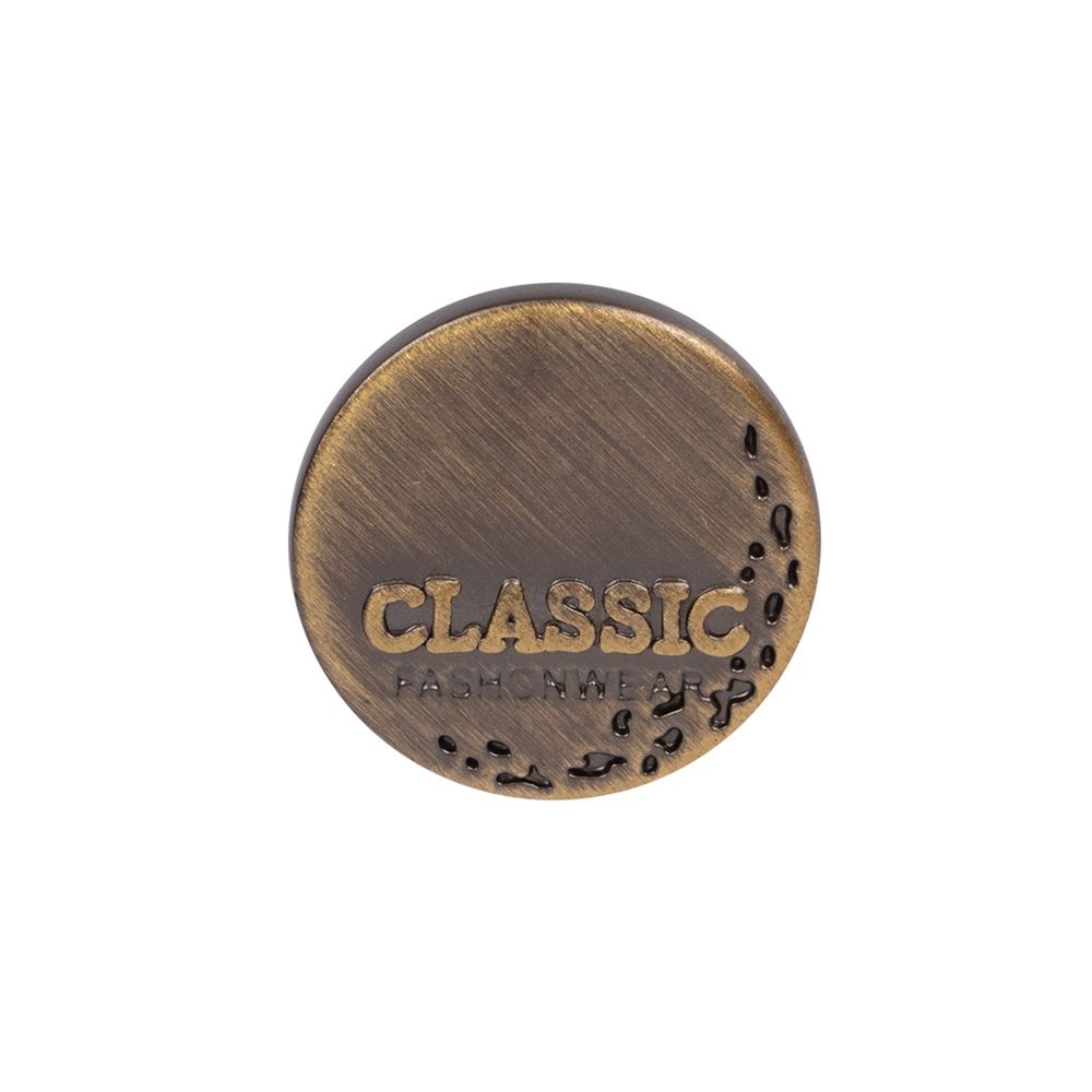 Кнопка Альфа (S-образная) ⌀12.5 мм, 36 шт, металл, нерж., 12 шлифованная бронза, MIKRON JK 007