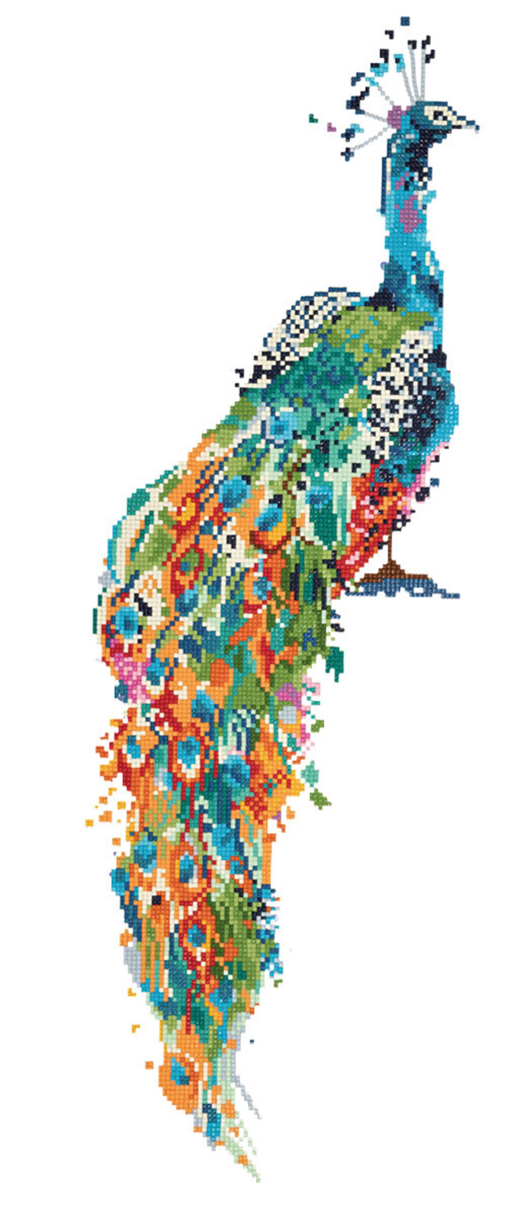 Алмазная (кристальная) мозаика Фрея, Павлин, 25х60 см