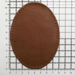 Заплатки пришивные из кожи, овал 8х10,9см с перфорацией, 2 шт, 100% кожа, 02 светло-коричневый, 9124