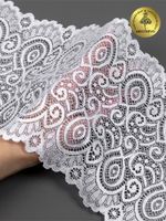 Кружево бельевое эластичное 180 мм / 3 м, L1351, цв.001 белый, Kruzhevo