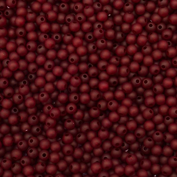 Бусины пластик ⌀6 мм, 500 г, полупрозначные матовые, CS059 бордовый, 7728462