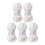 Пряжа Alize (Ализе) Mini Colors серия Бархат (Velluto) / уп.5 мот. по 100 г, 68м, 8114 принт