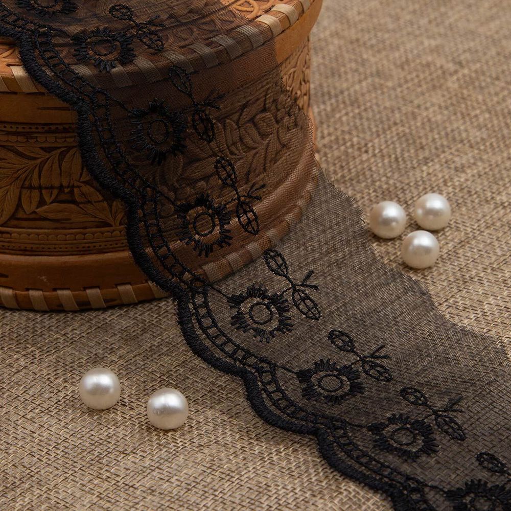 Кружево капроновое 53 мм / 6.8 м (±4 см) 0574-2013, черный