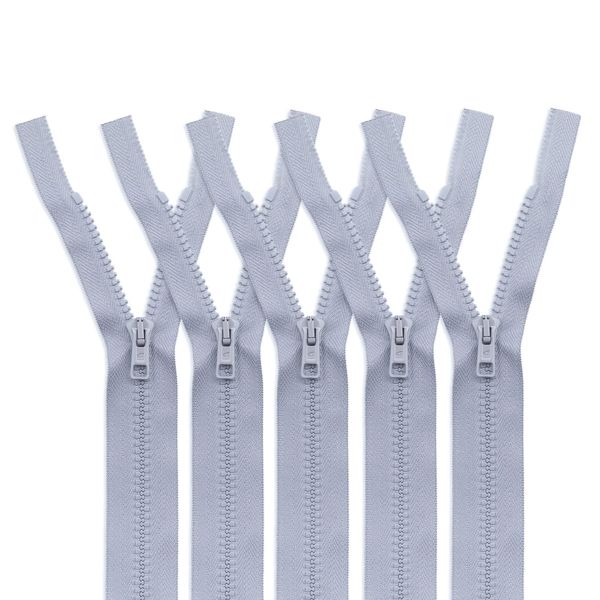 Молния трактор Arta Т6 (6 мм) 1 зам., разъем., 55 см, цв. 079 св.серый, уп.5 шт