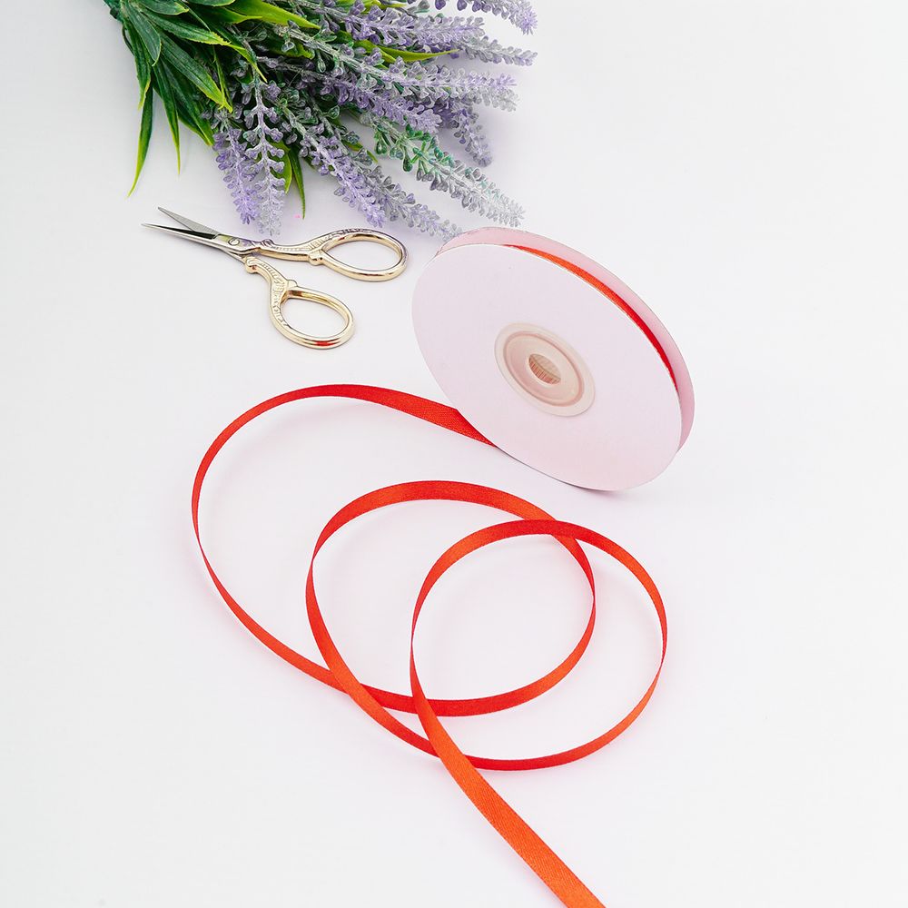 Лента атласная 2-сторонняя 6.0 мм / 22.86±1 метров, C1056 красный, 6102-0008, Globus