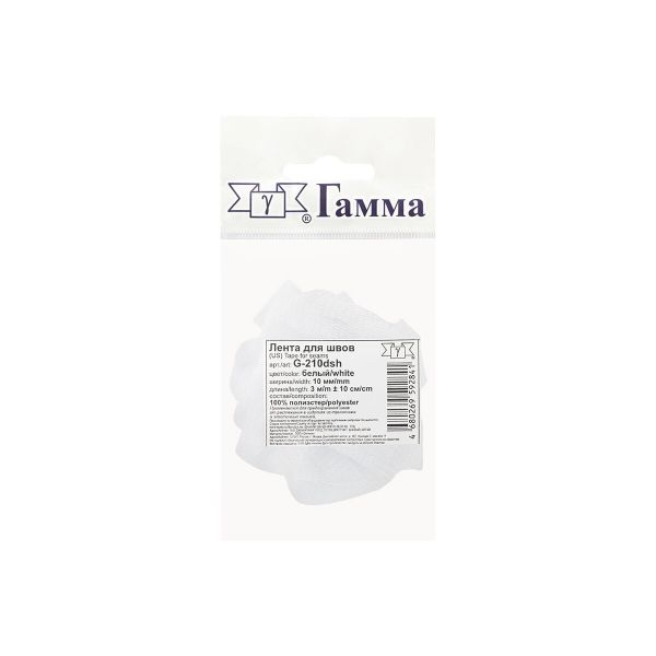 Лента для укрепления швов 10 мм / 5 шт по 3 метра, белый, G-210dsh W, Gamma