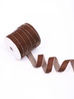 Лента бархатная (тесьма) 20.0 мм / 22.86±1 метров, арт.20VRS296 нейлон цв.кофейный