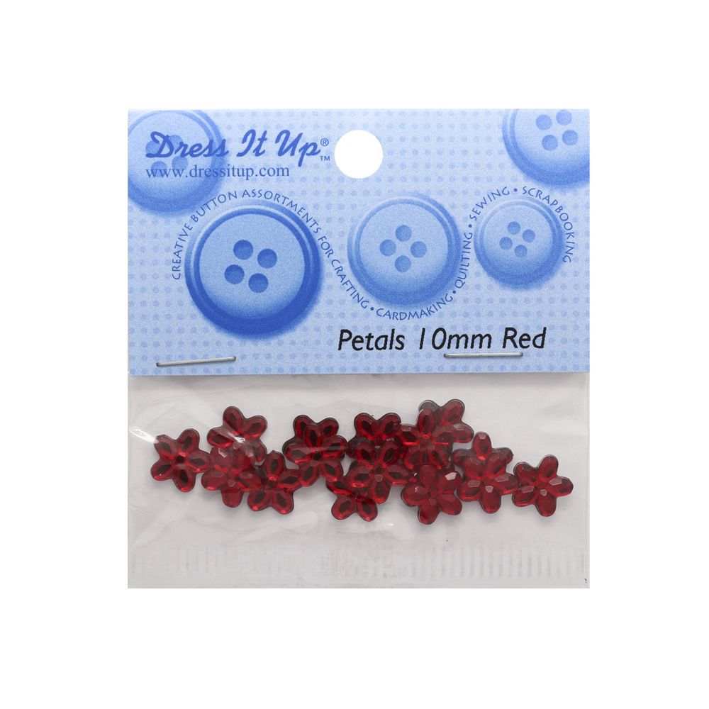 Кабошон декор подарков Цветы 10 мм, 15 шт, красный, Dress it up