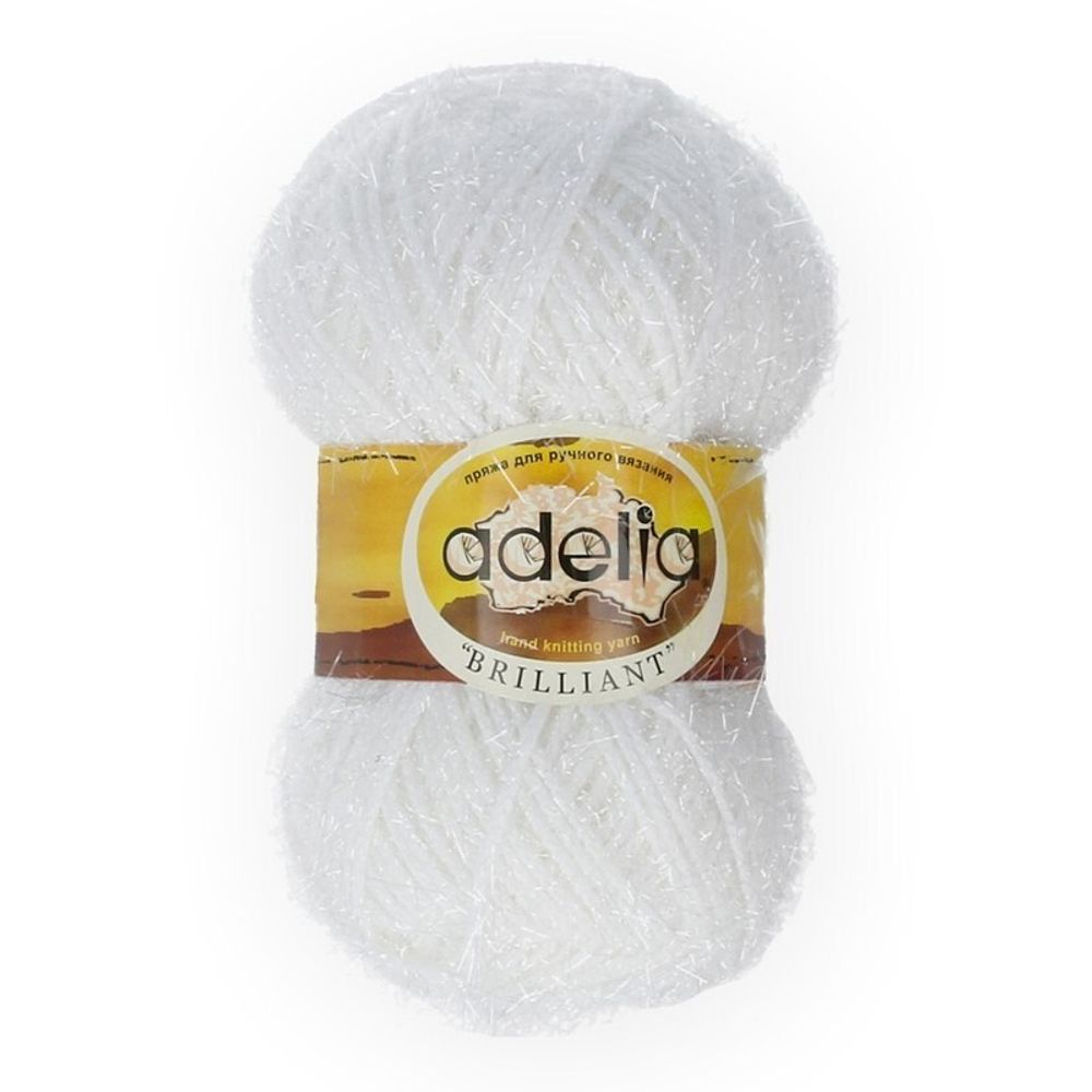 Пряжа Adelia Brilliant / уп.10 мот. по 50г, 90м, 01 белый Пряжа Adelia Brilliant / уп.10 мот. по 50г, 90м, 01 белый