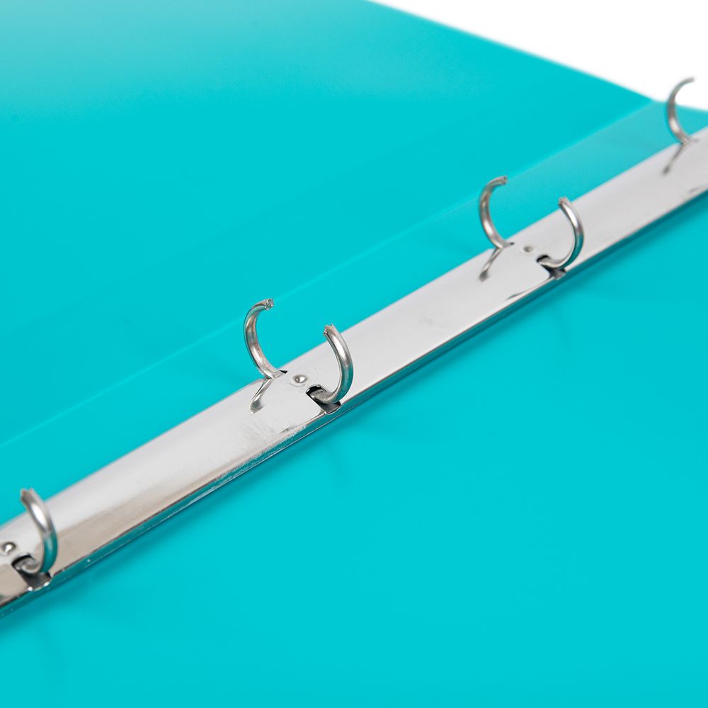 Папка-портфолио школьника на 4 кольцах A4 700 мкм 25 мм, песок, 1 шт, бирюзовый LNKP-022, Лео