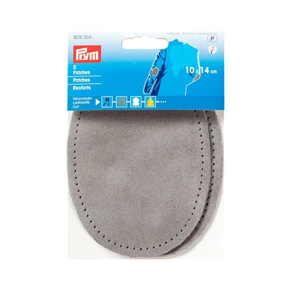 Заплатка пришивная замша, 2 шт, серая, Prym 929354