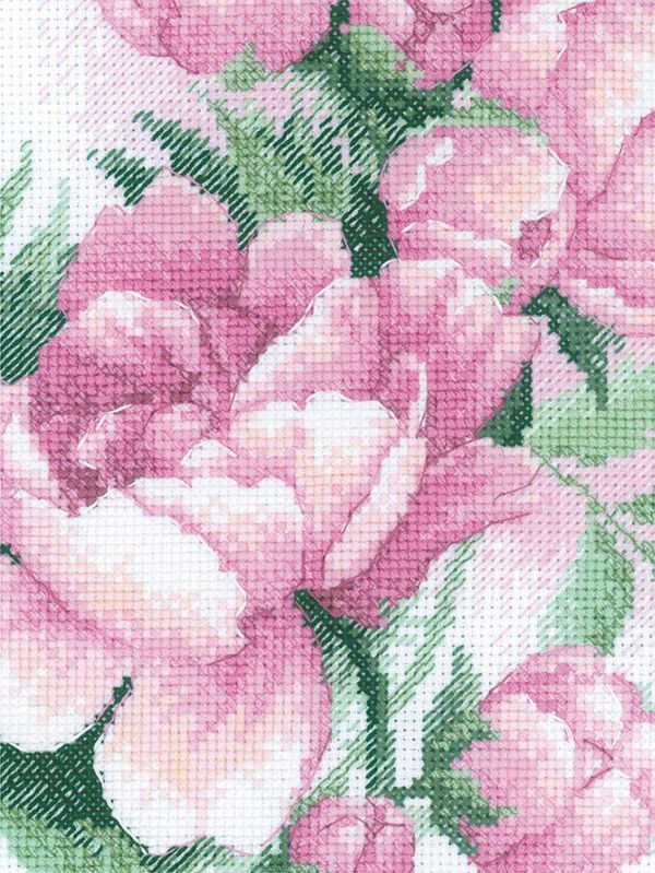 Набор для вышивания нитками Риолис, Пышность пионов 21х30 см