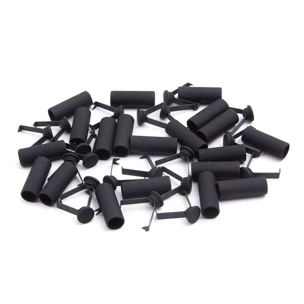 Наконечник для шнура металл 20,7х7 мм, металл, черная резина, 6660-0073, 20 шт