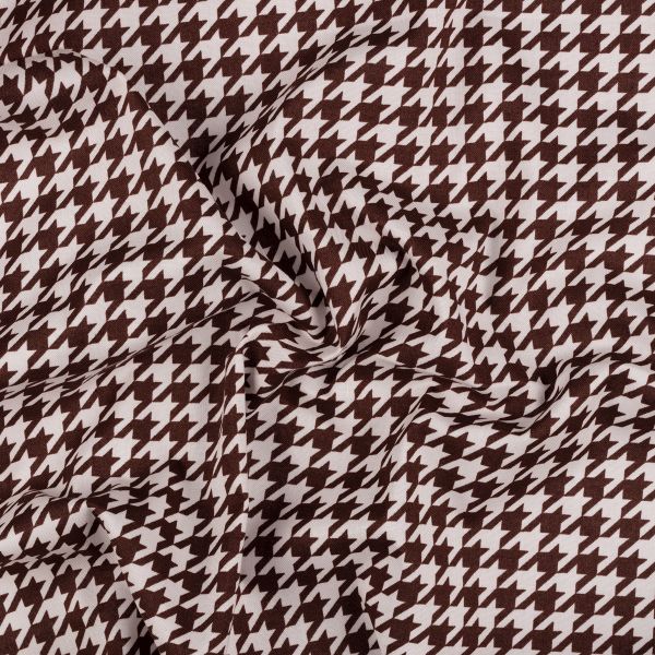 Ткань для пэчворка Peppy Бабушкин сундучок, отрез 50х55 см, 140 г/м², БС-07 Гусиная лапка коричневый, Peppy