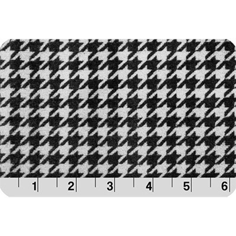 Плюш (ткань) Peppy Houndstooth 440 г/м², 48х48 см, Black/White
