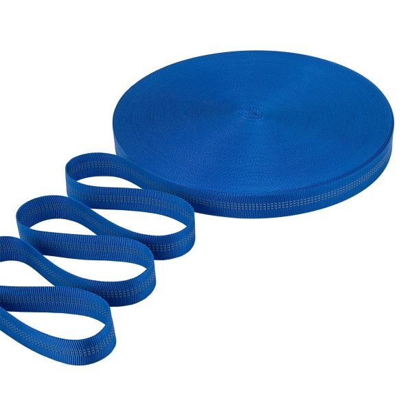 Стропа (ременная лента) 24 мм / 45.72 метра, [25.10 г/пог.м], со светоотражающими полосками, 18 синий, 3Al355