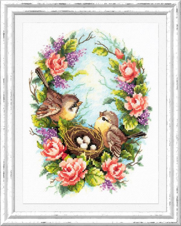 Набор для вышивания нитками Чудесная игла, Семейное гнёздышко, 19х25 см