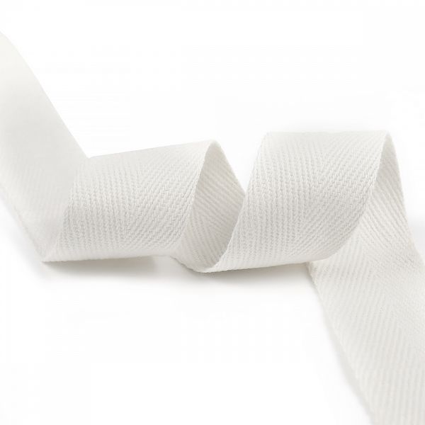 Тесьма (лента) киперная (100 х/б) 30 мм / 5 метров, 7.8 г/п.м., CT30101 цв.F101 белый