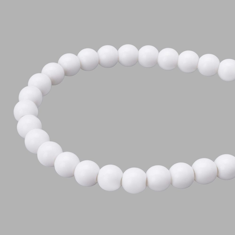 Бусины пластик ⌀8 мм, 50 г, круглые, Astra&Craft (603 белый), 1AL121-2