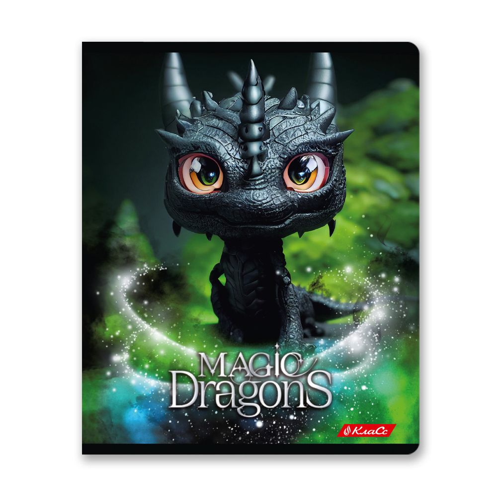 Тетрадь ученическая общая, выборочный лак, A5+ 48 л. на скобе 65 г/м², белизна 100%, 10 шт, клетка в термоусадочной пленке, 000750 Дракоша, Светоч 48ТЕТк-003