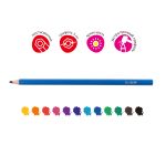 Карандаш цветной пластиковый заточенный 12 цв, Лео LNPCP-12