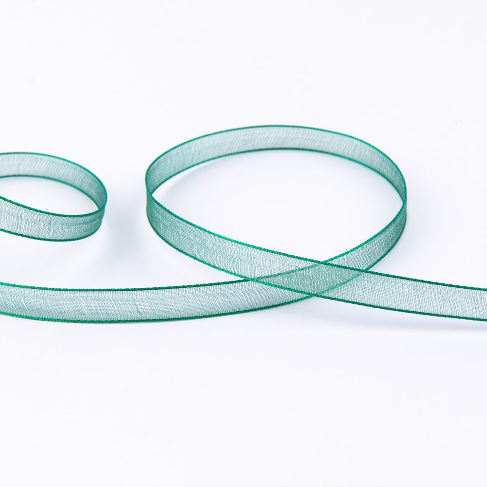 Лента капроновая (органза) _6.0 мм / 45.7 метров, 120 изумрудно-зеленый, Blitz OR-6