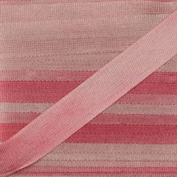 Лента (тесьма) шелковая 7.0 мм / 9.1±0.5 метров, M129 т.розовый/розово-бежевый, Gamma SRM-7