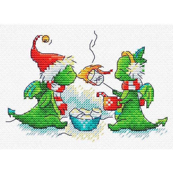 Набор для вышивания нитками МП Студия, Заходи на огонёк 9х13 см