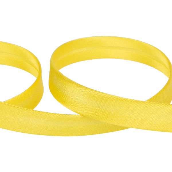 Косая бейка атласная 15 мм / 132±1 метра, В026 желтый, NGK-15P