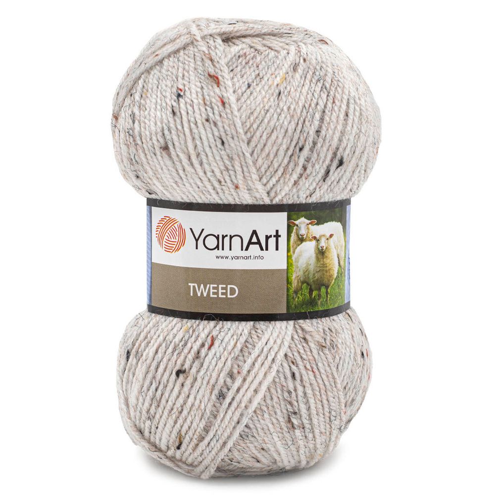 Пряжа YarnArt (ЯрнАрт) Tweed / уп.5 мот. по 100 г, 300м, 220 белый