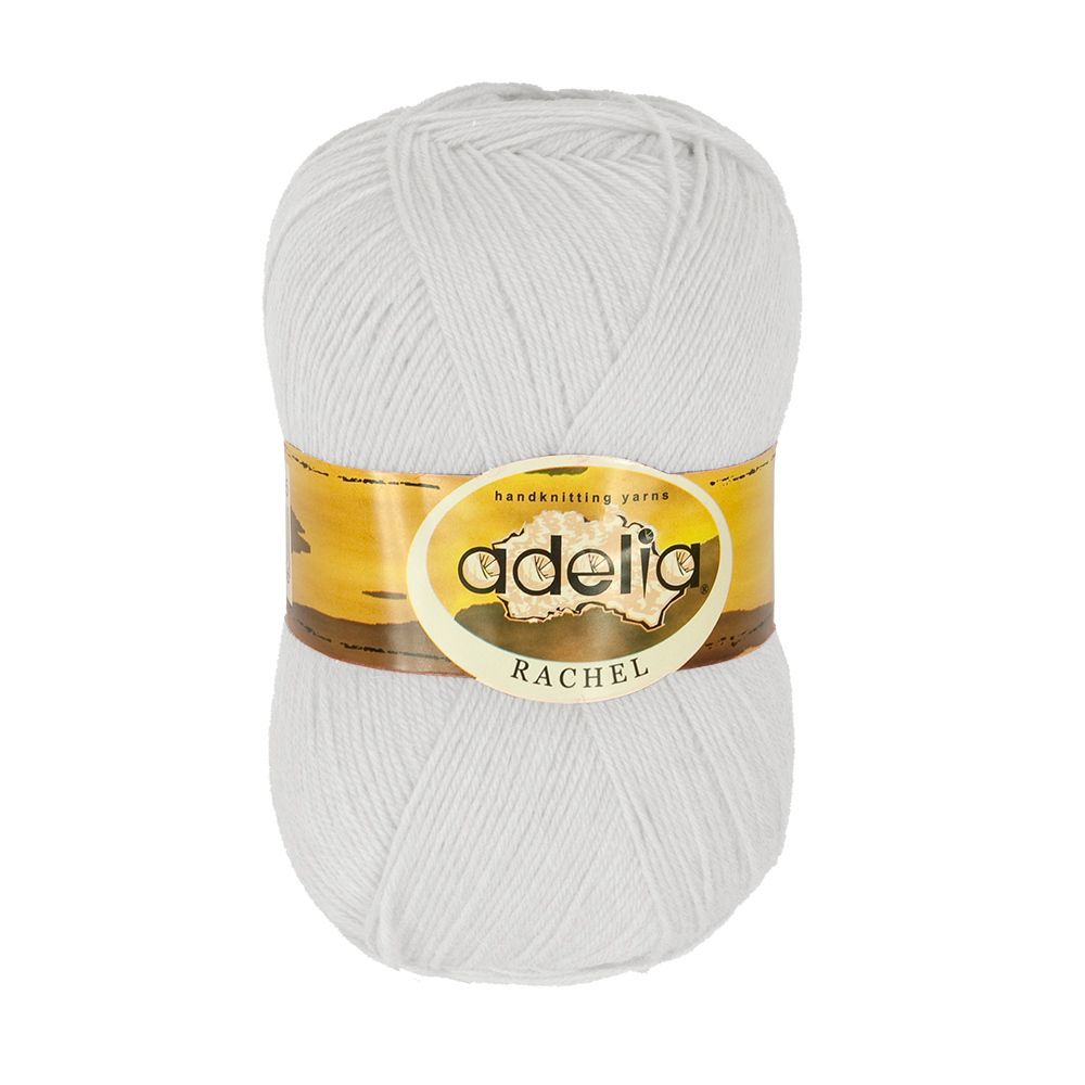 Пряжа Adelia Rachel / уп.5 мот. по 100г, 400м, 01 белый