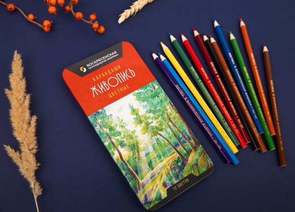 Набор цветных карандашей JIV-CPM-1012 заточенный 2х12 цв, в металлической коробке, ВКФ JIV-CPM-1012