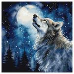 Набор для вышивания нитками LetiStitch L9923, Полуночный снегопад 24х24см