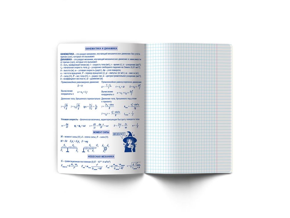 Тетрадь со справочным материалом Ковен тайных знаний, A5+ 48 л. на скобе 65 г/м², белизна 100%, 10 шт, клетка, 00859 Физика, Светоч 48Т7