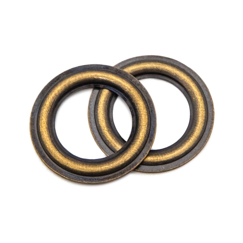 Люверсы металл ⌀_9.5 мм (внутр.), латунь, цв.латунь плоский, 50 шт, BIG