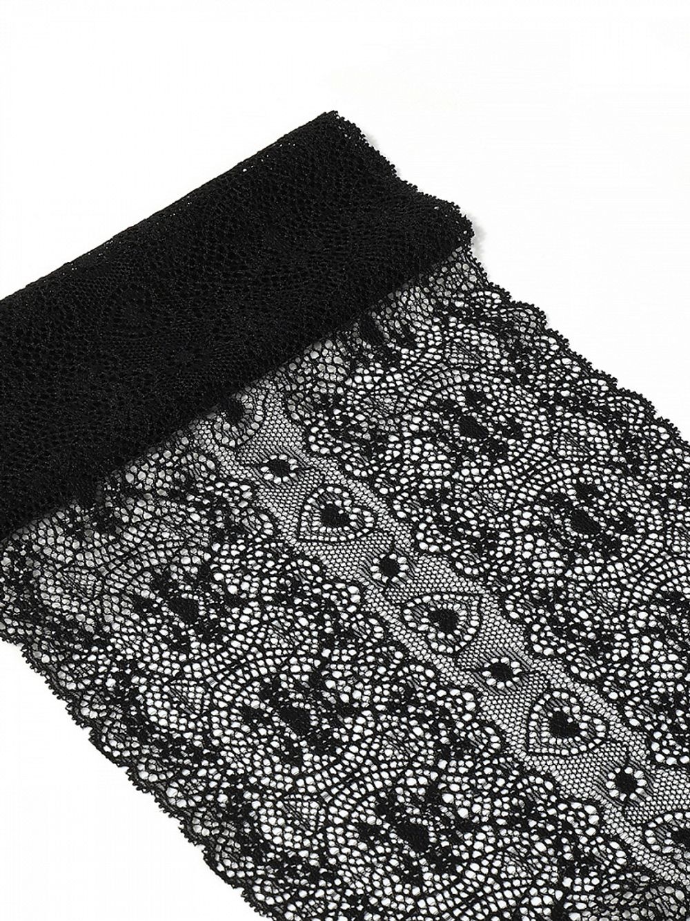 Кружево бельевое эластичное 185 мм / 2.7 м, 6185, цв.02 черный, Kruzhevo