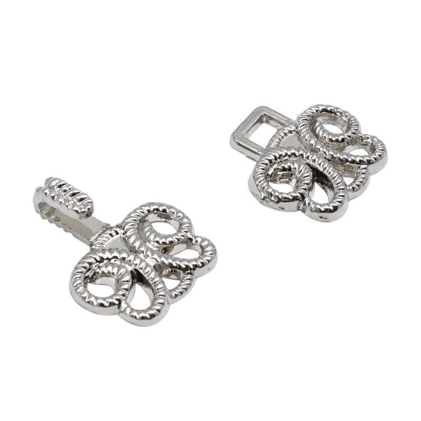 Крючки пришивные декоративные 25х14 мм, nickel, 10 шт