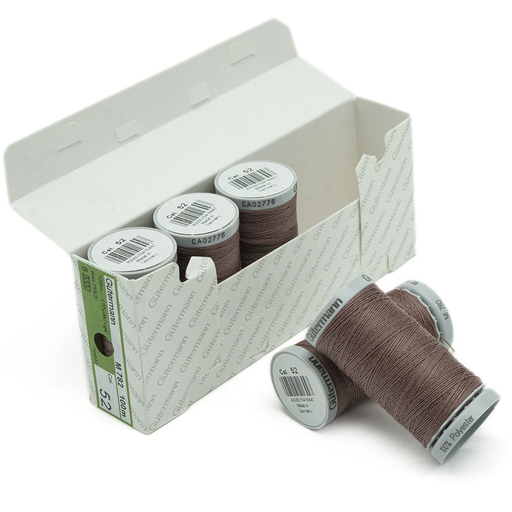 Нитки суперкрепкие Gutermann Extra Strong M782, 100м, 052 старая роза, 5 катушек