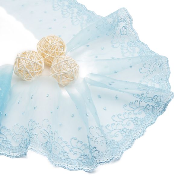 Кружево капроновое широкое 127 мм / 3.4 м (±4 см) 0574-5002, А783 св.лед