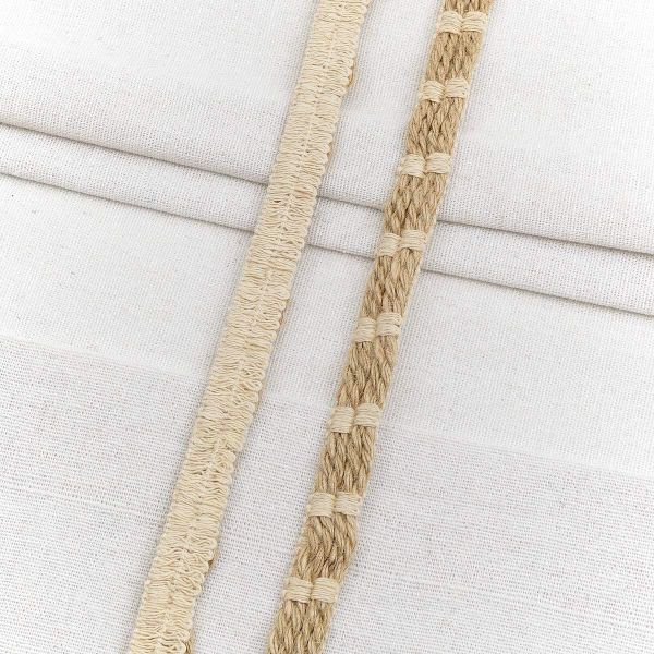 Тесьма отделочная лен 12 мм / 20 метров, 1-Н33, 80% лен, 20% х/б, цв. белый, 23510