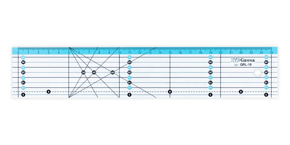 Линейка для пэчворка пластик, Gamma QRL-10