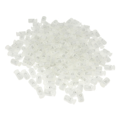 Фиксатор (зажим) для шнура пластик 1 отв., ⌀5.5 мм, 20х10 мм, цилиндр, прозрачный, 200 шт