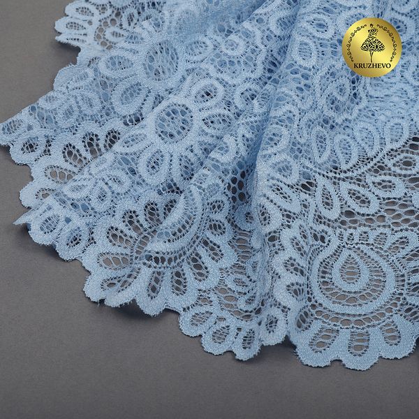 Кружево бельевое эластичное 205 мм / 3 м, TBY.YSTL00839, цв.L3090 голубой, Kruzhevo