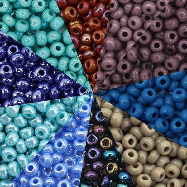 Набор бисера Preciosa №34, 50 г (10 цв. по 5 г), (№10/0 = ⌀2.3 мм)