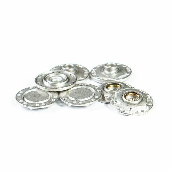 Кнопка пришивная металл ⌀24.0 мм, серебро, 4 шт, BIG