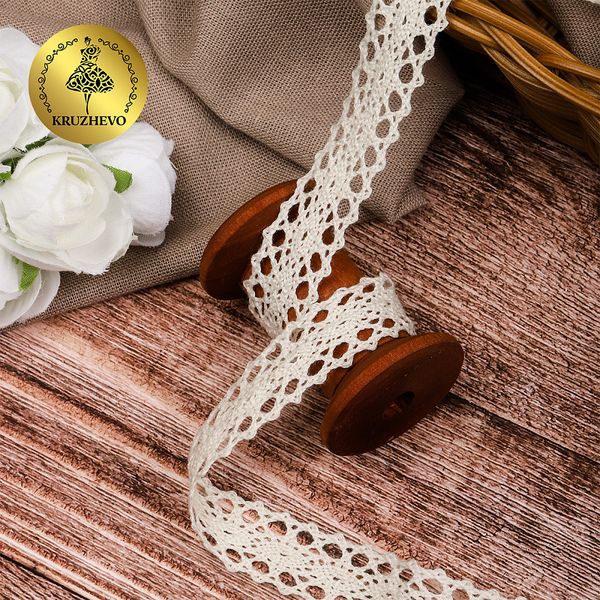 Кружево вязаное (тесьма) 20 мм / 10 метров, 6307-1 цв.28 молочный, 10 м, Kruzhevo